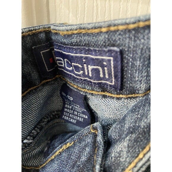Baccini Embroidered Jeans Womens Petite Size 12P Blue Bootcut 5 Pocket Stretch - Picture 7 of 15